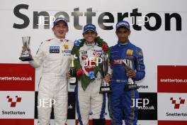 Podium (L-R) Matteo Ferrer (ITA) MGR Motorsport, Pietro Fittipaldi (BRA) MGR Motorsport, Tarun Reddy (IND) MGR Motorsport