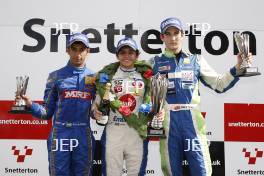 Podium (L-R) Tarun Reddy (IND) MGR Motorsport, Pietro Fittipaldi (BRA) MGR Motorsport, Piers Hickin (GBR) Scorpio Motorsport