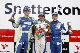 Podium (L-R) Piers Hickin (GBR) Scorpio Motorsport, Pietro Fittipaldi (BRA) MGR Motorsport, Alex Gill (GBR) Fortec Motorsport