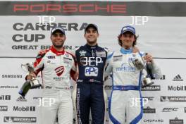 Dino Zamparelli (GBR) GT Marques Porsche Carrera Cup, Dan Cammish (GBR) Redline Racing Porsche Carrera Cup and Stephen Jelley (GBR) Team Parker Racing Porsche Carrera Cup