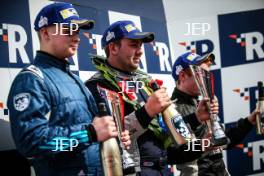 Race 1 Race Class Podium (l-r) Ronan Pearson (GBR) Westbourne Motorsport with Hillnic Homes Renault Clio Cup, Ben Palmer (GBR) Ben Palmer Racing Renault Clio Cup, Ben Colburn (GBR) Westbourne Motorsport Renault Clio Cup