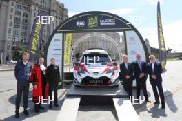 2019 Wales Rally GB Liverpool Launch Huw Chambers, Peter Brennan, Louise Emery, Jonathan Palmer, Tim Jones and David Richards