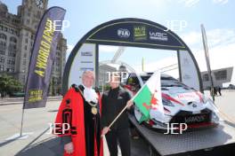 2019 Wales Rally GB Liverpool Launch Peter Brennan - Mayor of Liverpool and Louise Emery - Conwy