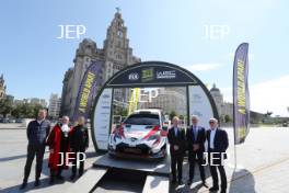 2019 Wales Rally GB Liverpool Launch Huw Chambers, Peter Brennan, Louise Emery, Jonathan Palmer, Tim Jones and David Richards