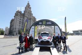 2019 Wales Rally GB Liverpool Launch Huw Chambers, Peter Brennan, Louise Emery, Jonathan Palmer, Tim Jones and David Richards