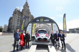 2019 Wales Rally GB Liverpool Launch Huw Chambers, Peter Brennan, Louise Emery, Jonathan Palmer, Tim Jones and David Richards