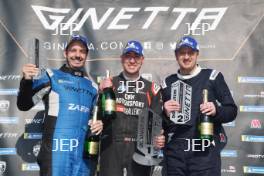 Gerson Zarpelao - Xentek Motorsport Ginetta G40  Chris White - Raceway Motorsport Ginetta G40  Alastair Topley - Race Car Consultants Ginetta G40  Podium