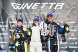 Harley Haughton - Elite Motorsport Ginetta G40  Will Orton - Race Car Consultants Ginetta G40  Will Jenkins - Elite Motorsport Ginetta G40  Podium