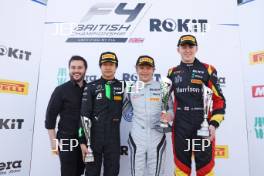 Podium of #56 Yuanpu Cui- Phinsys by Argenti, #22 Joel Bergstrom - JHR Developments and #77 Bart Harrison - Chris Dittmann Racing