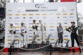 Podium of #6 Ian Loggie / Phil Keen - 2 Seas Motorsport Mercedes-AMG GT3 Evo and #63 Rob Collard / Ricky Collard - Barwell Motorsport Lamborghini Huracan GT3 Evo and #78 Alex Martin / Sandy Mitchell - Barwell Motorsport Lamborghini Huracan GT3 Evo