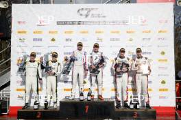 Podium of #47 Marc Warren / William Orton - Forsetti Motorsport Aston Martin Vantage AMR GT4 and #31 Charles Dawson / Seb Morris - Team Parker Racing Mercedes-AMG GT4 and #29 Ian Gough / Tom Wrigley - Century Motorsport BMW M4 GT4