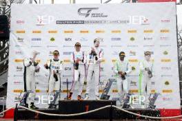 Podium of #47 Marc Warren / William Orton - Forsetti Motorsport Aston Martin Vantage AMR GT4 and #31 Charles Dawson / Seb Morris - Team Parker Racing Mercedes-AMG GT4 and #71 Ravi Ramyead / Charlie Robertson - Century Motorsport BMW M4 GT4