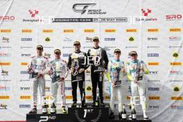 GT4 Silver Podium (l-r) #11 Alex Walker / Blake Angliss - Paddock Motorsport McLaren Artura GT4, #90 Jack Brown / Zac Meakin - Optimum Motorsport McLaren Artura GT4, #17 Harry George / Luca Hopkinson - RAM Racing Mercedes-AMG GT4