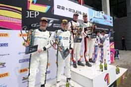 GT4 Pro-Am Podium (l-r) #47 Marc Warren / William Orton - Forsetti Motorsport Aston Martin Vantage AMR GT4, #29 Ian Gough / Tom Wrigley - Century Motorsport BMW M4 GT4, #31 Charles Dawson / Seb Morris - Team Parker Racing Mercedes-AMG GT4