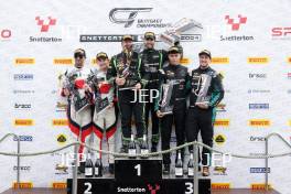 Race 1 GT3 Silver-Am Podium (l-r) #32 Sacha Kakad / Hugo Cook - J&S Racing Audi R8 LMS GT3, #8 Richard Neary / Sam Neary - Team Abba Racing Mercedes-AMG GT3 Evo, #10 Matt Topham / Josh Rowledge â€“ Blackthorn Aston Martin Vantage AMR GT3 Evo