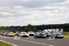 Start of Race 1 - #63 Rob Collard / Ricky Collard - Barwell Motorsport Lamborghini Huracan GT3 Evo leads #78 Alex Martin / Sandy Mitchell - Barwell Motorsport Lamborghini Huracan GT3 Evo