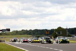 Start of Race 1 - #56 Freddie Tomlinson / Aston Millar - DTO Motorsport Ginetta G56 GT4 Evo leads #7 Mikey Porter / Jamie Day - Forsetti Motorsport Aston Martin Vantage AMR GT4 Evo