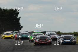 Start of Race 1 - #63 Rob Collard / Ricky Collard - Barwell Motorsport Lamborghini Huracan GT3 Evo leads #78 Alex Martin / Sandy Mitchell - Barwell Motorsport Lamborghini Huracan GT3 Evo