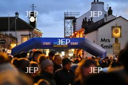 Crowds at the start of the rally in Garstang