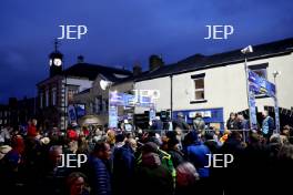 Crowds at the start of the rally in Garstang