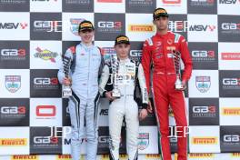 Podium of #11 John Bennett - JHR Developments and #7 Louis Sharp - Rodin Motorsport and #31 Ugo Ugochukwu - Rodin Motorsport