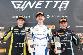 #35 Isaac Phelps - Elite Motorsport Ginetta Junior #43 Archie Clark - Elite Motorsport Ginetta Junior #25 Ethan Jeff-Hall - R Racing Ginetta Junior 