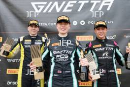 #35 Isaac Phelps - Elite Motorsport Ginetta Junior #90 Chase Fernandez ? E3 Sport Ginetta Junior #25 Ethan Jeff-Hall - R Racing Ginetta Junior 