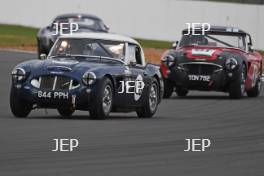 Silverstone Festival, Silverstone 2024. 23rd-25th August 2024 Free for editorial use only 168 Michael Russell - Tom Waterfield - Austin Healey 3000 